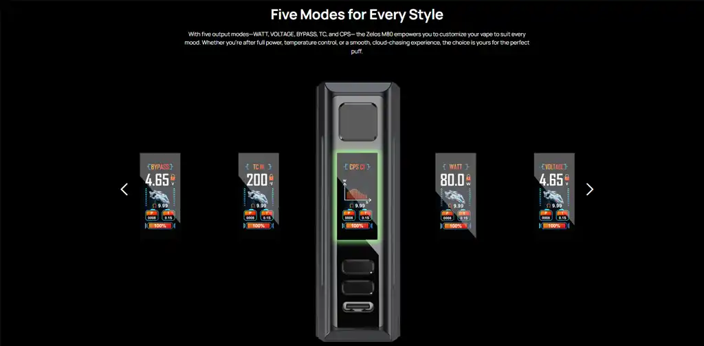 Aspire Zelos M80 Vape Kit 5 Modes