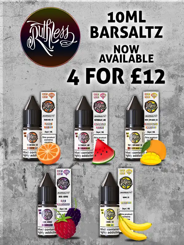 Ruthless 10ml Barsaltz now in stock