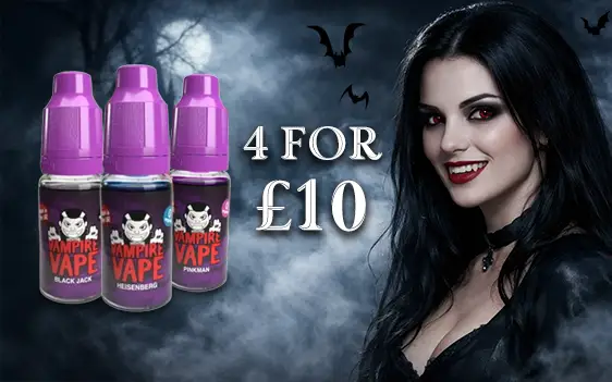 Vampire Vapes 10ml e liquid - 4 For £10 bulk offer