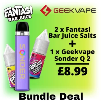 Sonder Q2 Vape Kit And Fantasi Bar Juice Nic Salts Bundle Deal