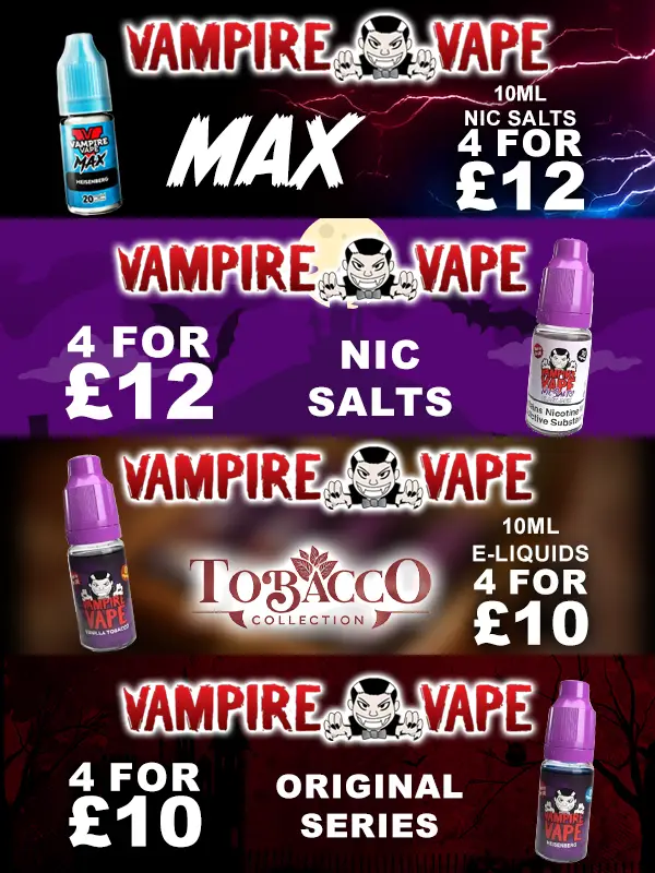 Vampire Vape 10ml E-Liquids And Nic Salts