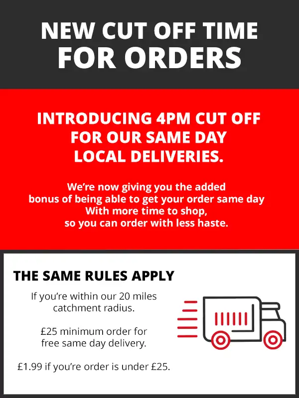 New cut off times for orders
